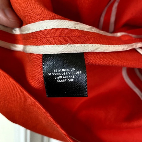 LAFAYETTE 148 NY Orange Linen Blazer Lightweight Summer Size 12 - Picture 6 of 7